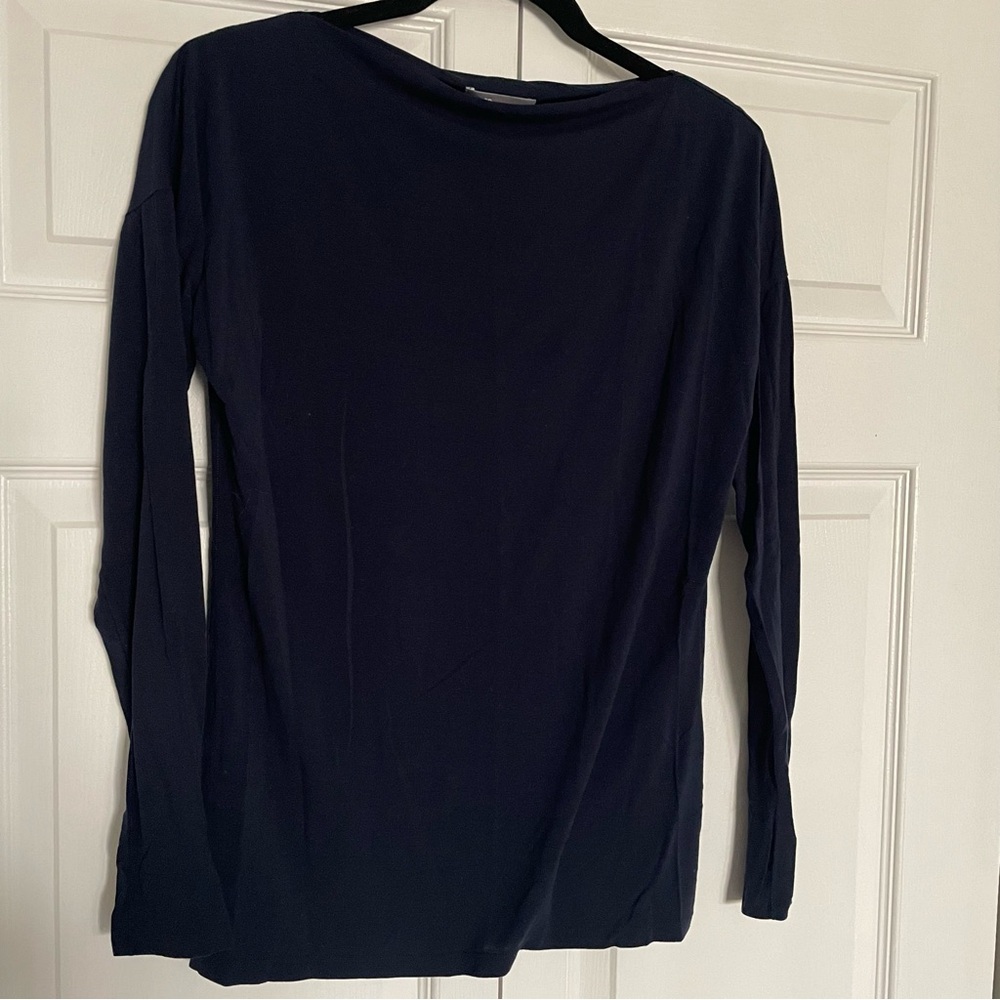 Vince Deep Navy Boat Neck Top